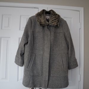 Loft Plus Faux Fur Collar Coat